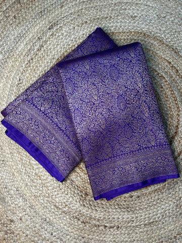 Pure Crepe Banarasi Brocade with Antique Zari (Purple)