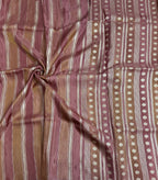 Pastel brown stripes chinnon crepe 107 saree