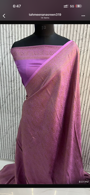 Lavender brocade crepe sarees