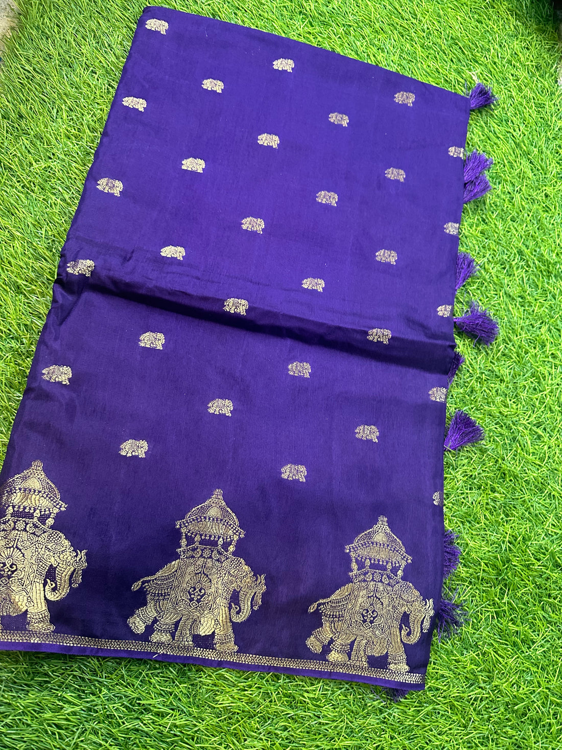 Dola silk in elephant border