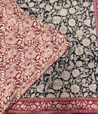 Black n maroon Kalamkari digital print 107 casual saree