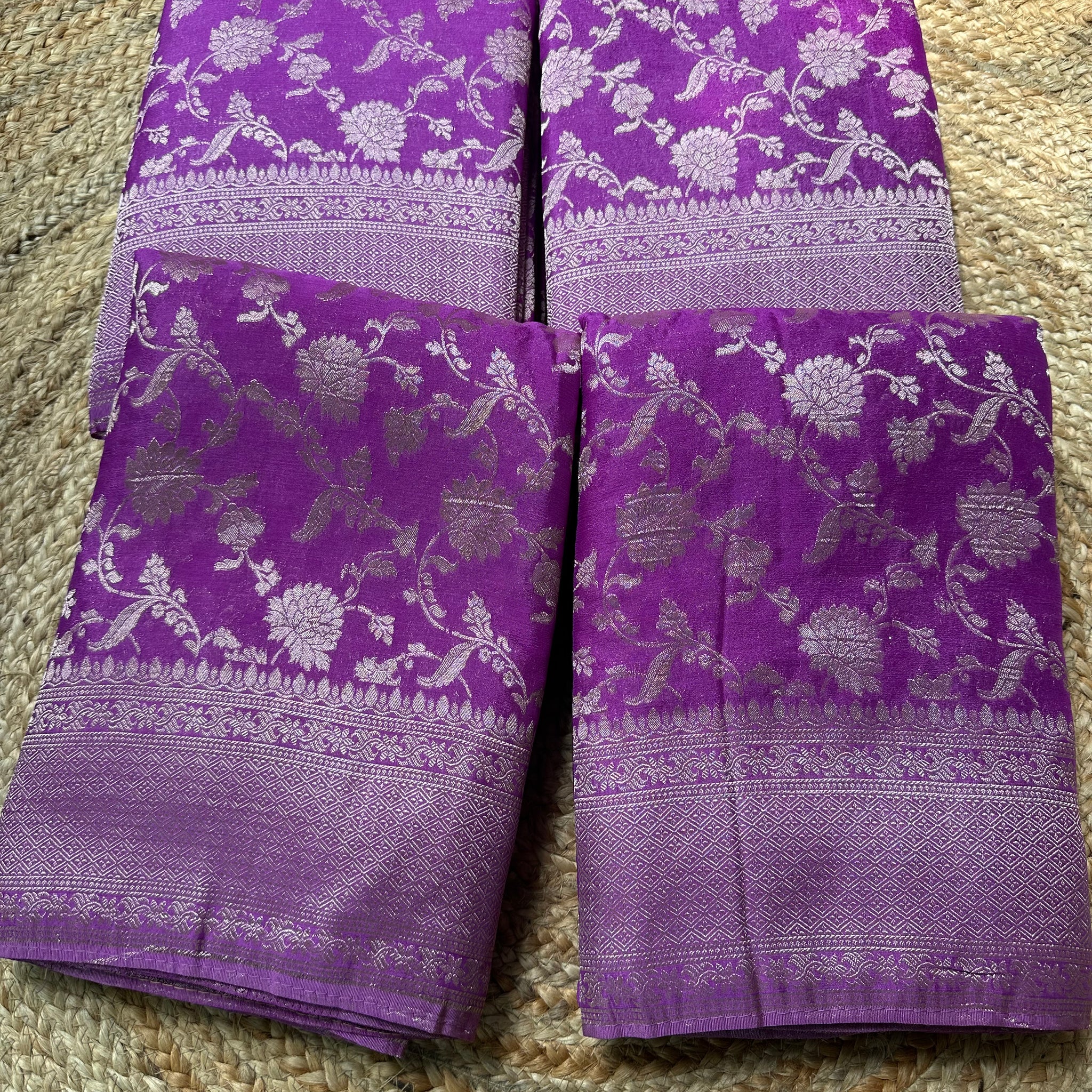Lavender Soft georgette in jaal pattern