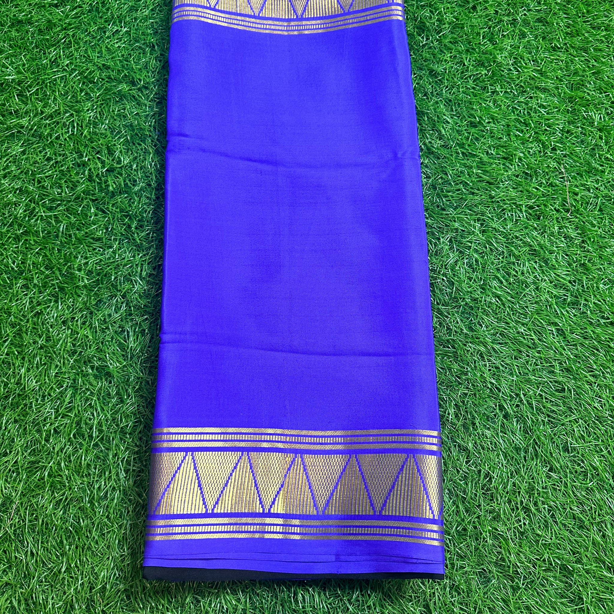 Lavender and black half and half Mysore Silk sarees 120Gsm.