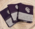 Dark Brown mango Butta georgette small border saree