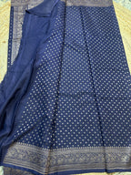 Eliphant grey crepe chiffon handloom silk sarees.