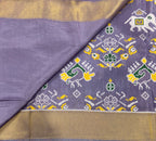 Light violet small border tusser Paithani saree