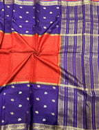 2D contrast border checks Dola crepe saree