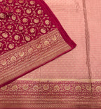 Pastel pink  pure benarasi crepe silk saree