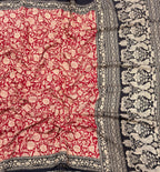 Red n black Kalamkari digital print 107 casual saree