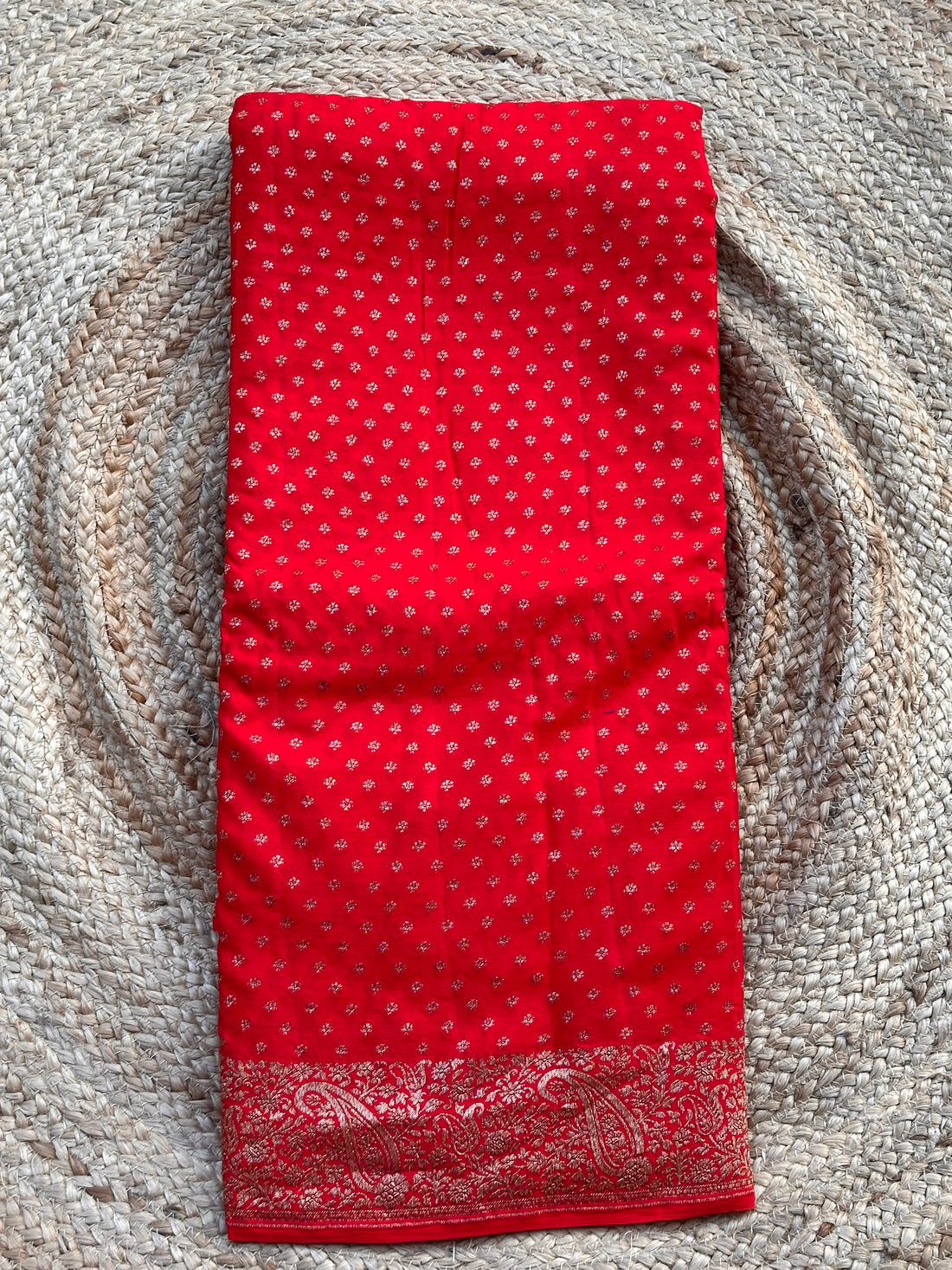 Hot red pure crepe Banaras silk sarees