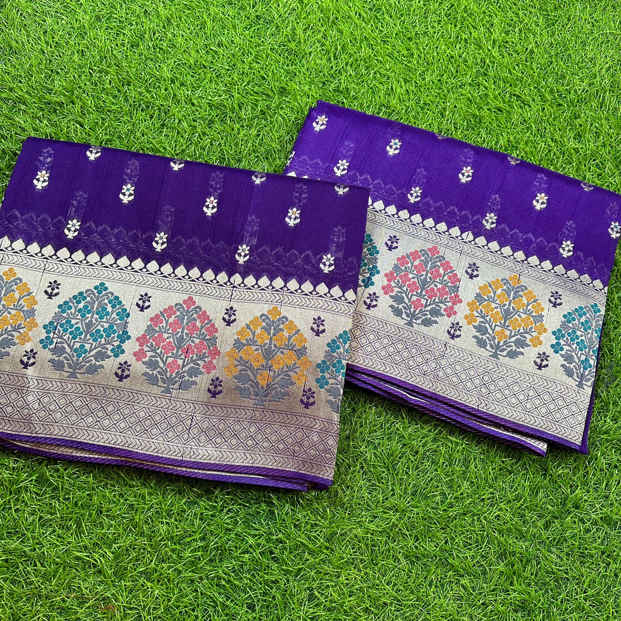 Purple Pure tusser Paithani