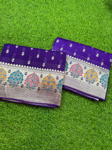 Purple Pure tusser Paithani