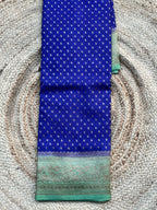 Deep purple and mint green crepe chiffon Banarasi sarees