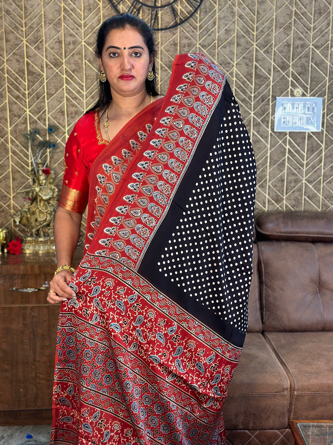 Black with red pure modal silk.