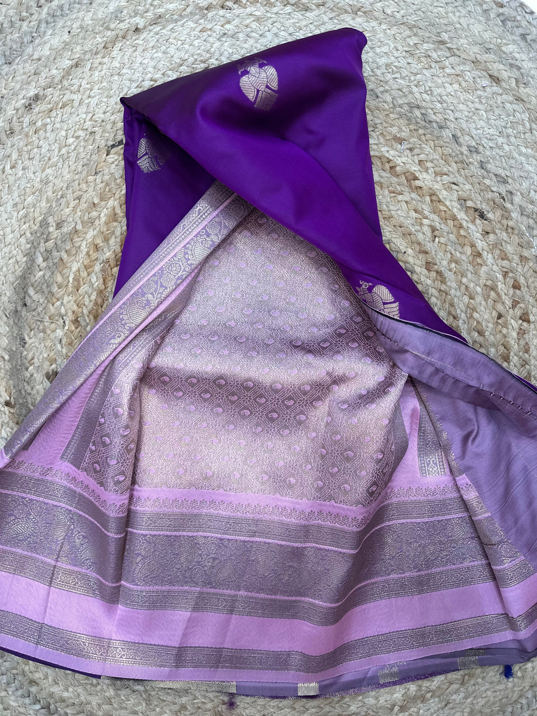 Purple and lavender semi Kanchi