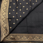 Black Kanchi border plain modal silk saree