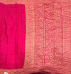 Rani pink pure benarasi crepe silk saree