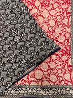 Red n black Kalamkari digital print 107 casual saree