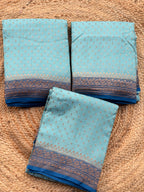 Banaras Pure crepe chiffon baby blue and blue