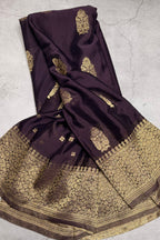 Dark navy blue big butta 107 designer soft crepe silk saree