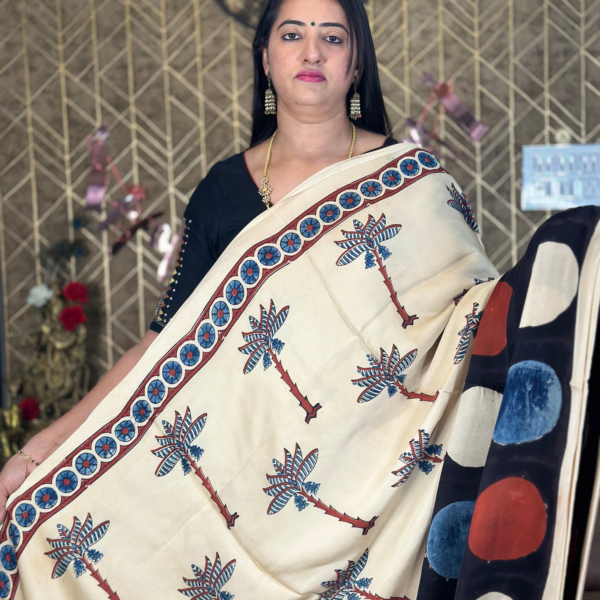 Half white pure modal silk sarees.