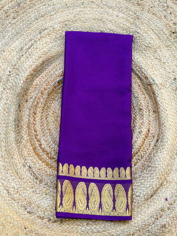 Deep purple KSIC double mango border crepe Mysore silk 120 gsm