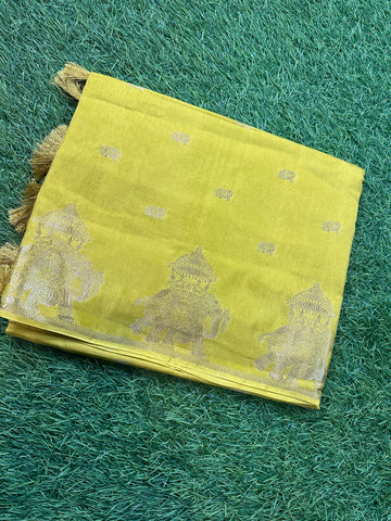 Dola silk in elephant border