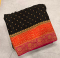 Black 3D pure benarasi crepe silk saree