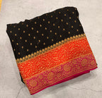 Black 3D pure benarasi crepe silk saree
