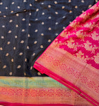 Black 3D pure benarasi crepe silk saree