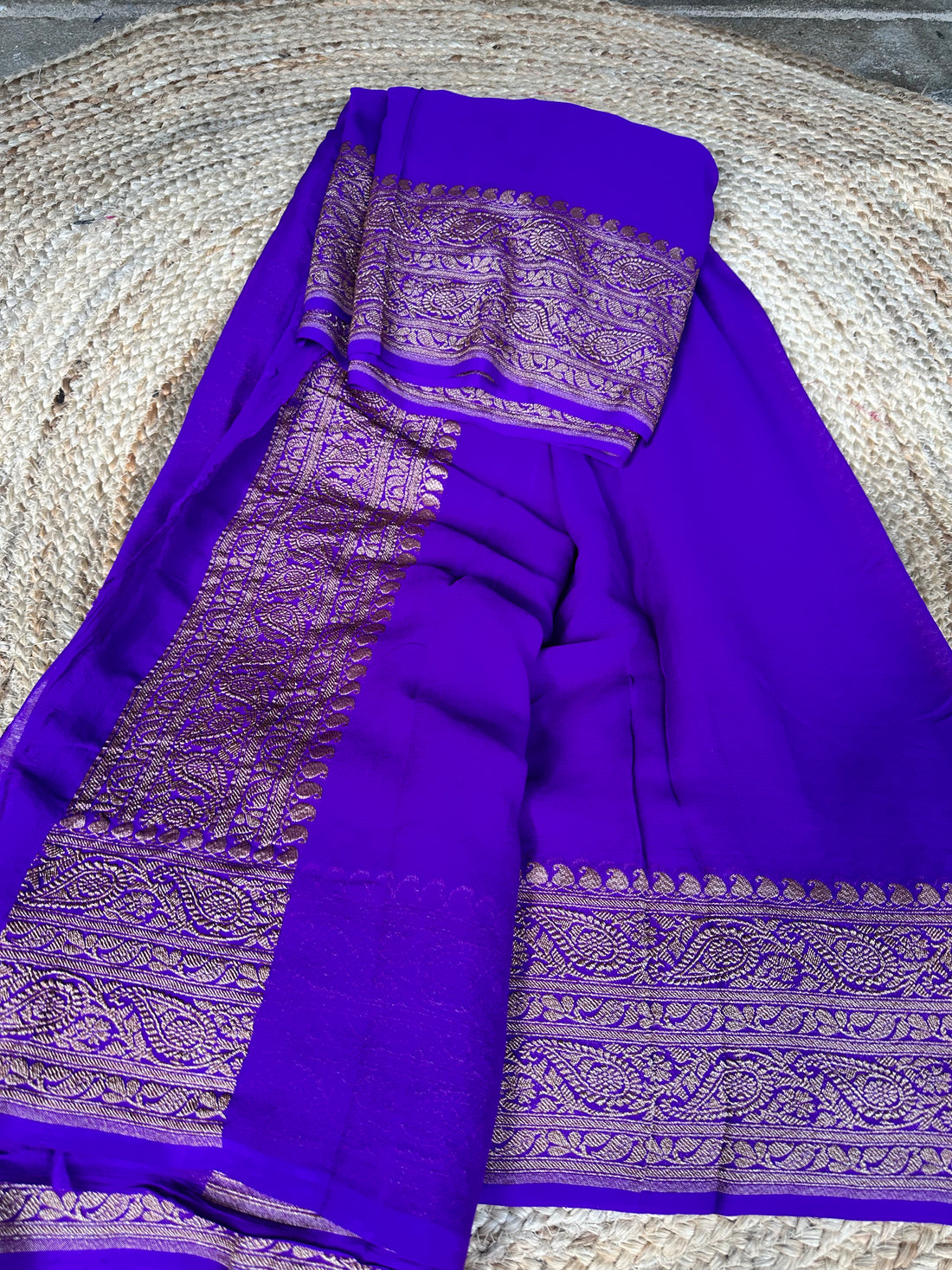Purple pure khaddi Georgette plain