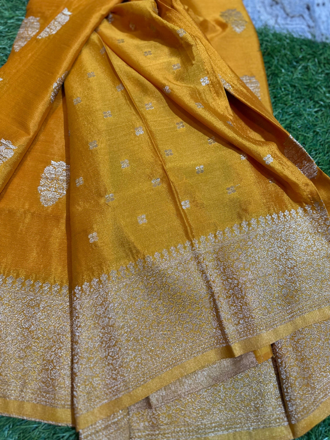 Yellow Big Butta Crepe georgette