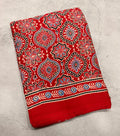 Red pure Ajrak dola sarees