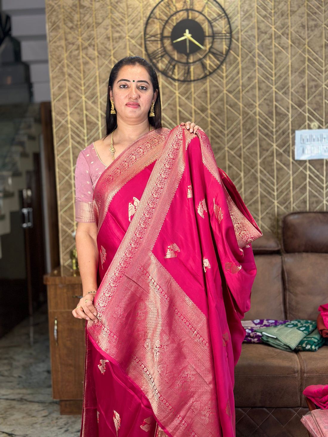 Rani pink Pure satin silk