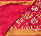 Maroon small border tusser Paithani saree