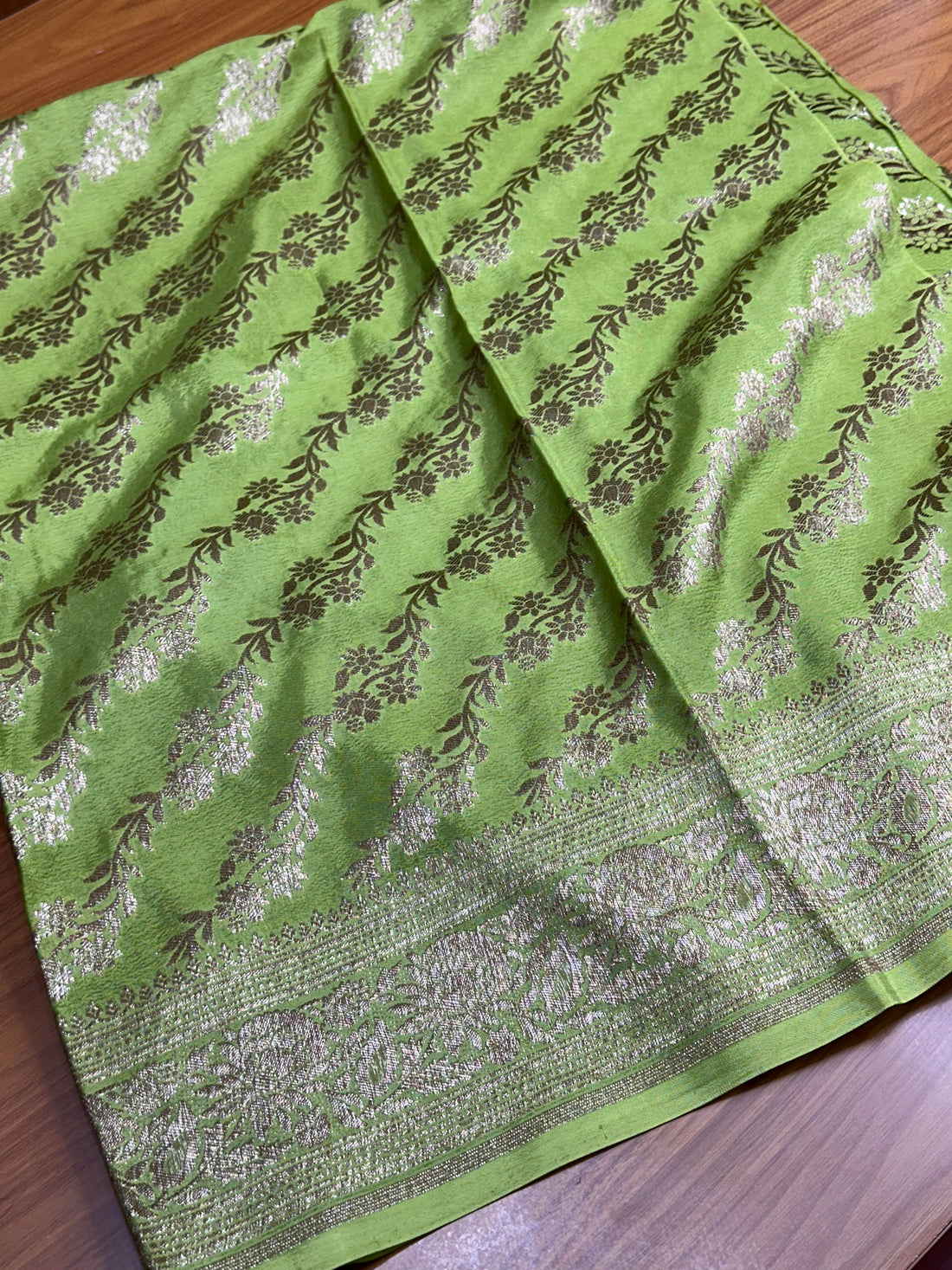 Light green jaal Banarasi blouse materials 1 mtr