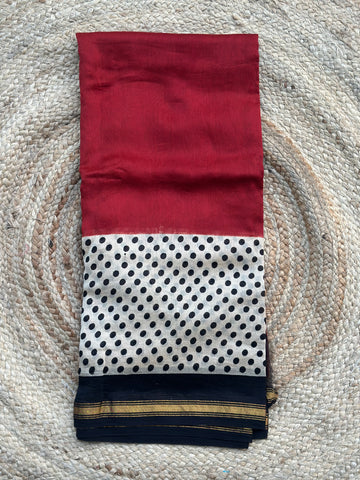 Maroon and cream Maheshwari silk sarees