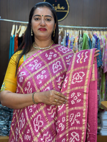 Onion pink pure gajji silk sarees