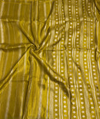 Olive yellow stripes chinnon crepe 107 saree