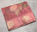 Pastel pink digital print Banarasi pure tissue chiffon saree sliver zari saree