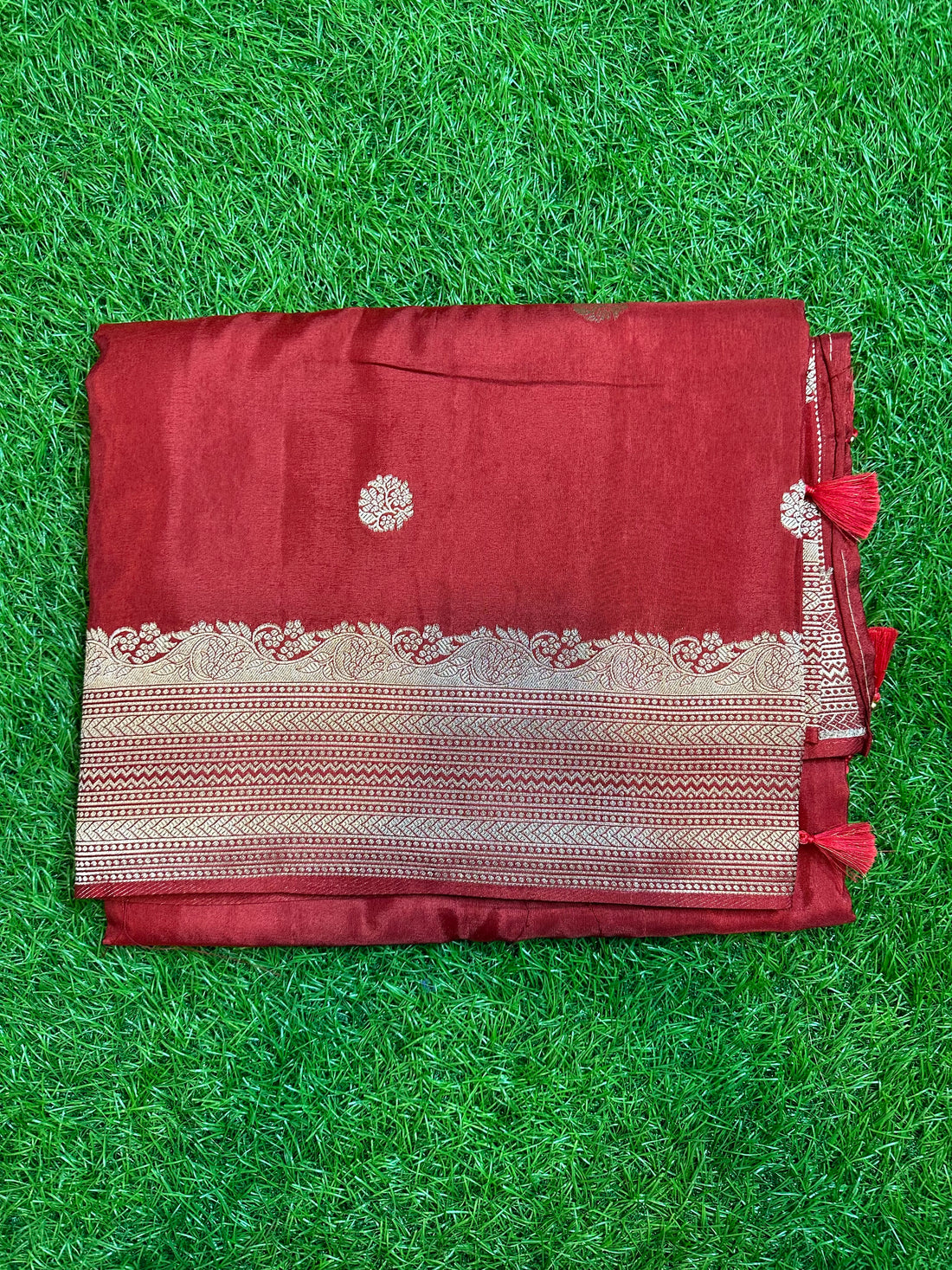 Marron dola silk with designer blouse