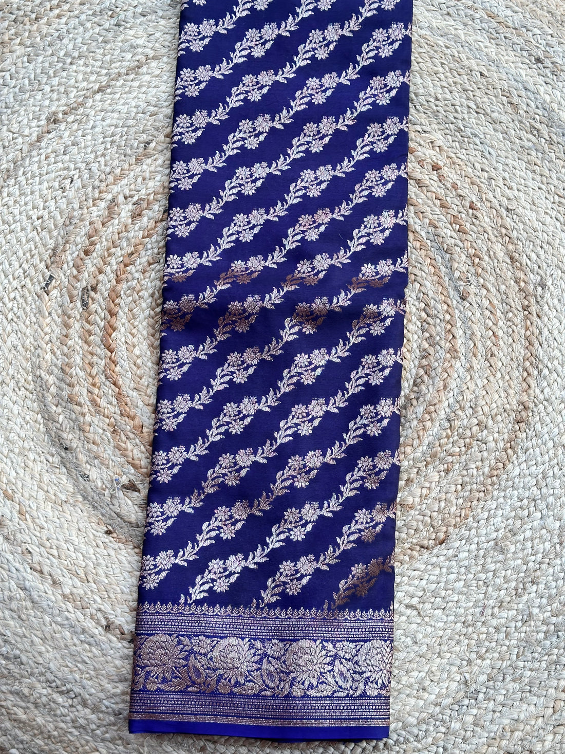 Purple jaal Banarasi crepe chiffon