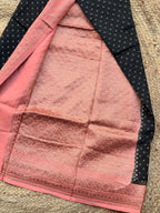 Pure crepe chiffon black and peach