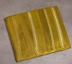 Olive yellow stripes chinnon crepe 107 saree