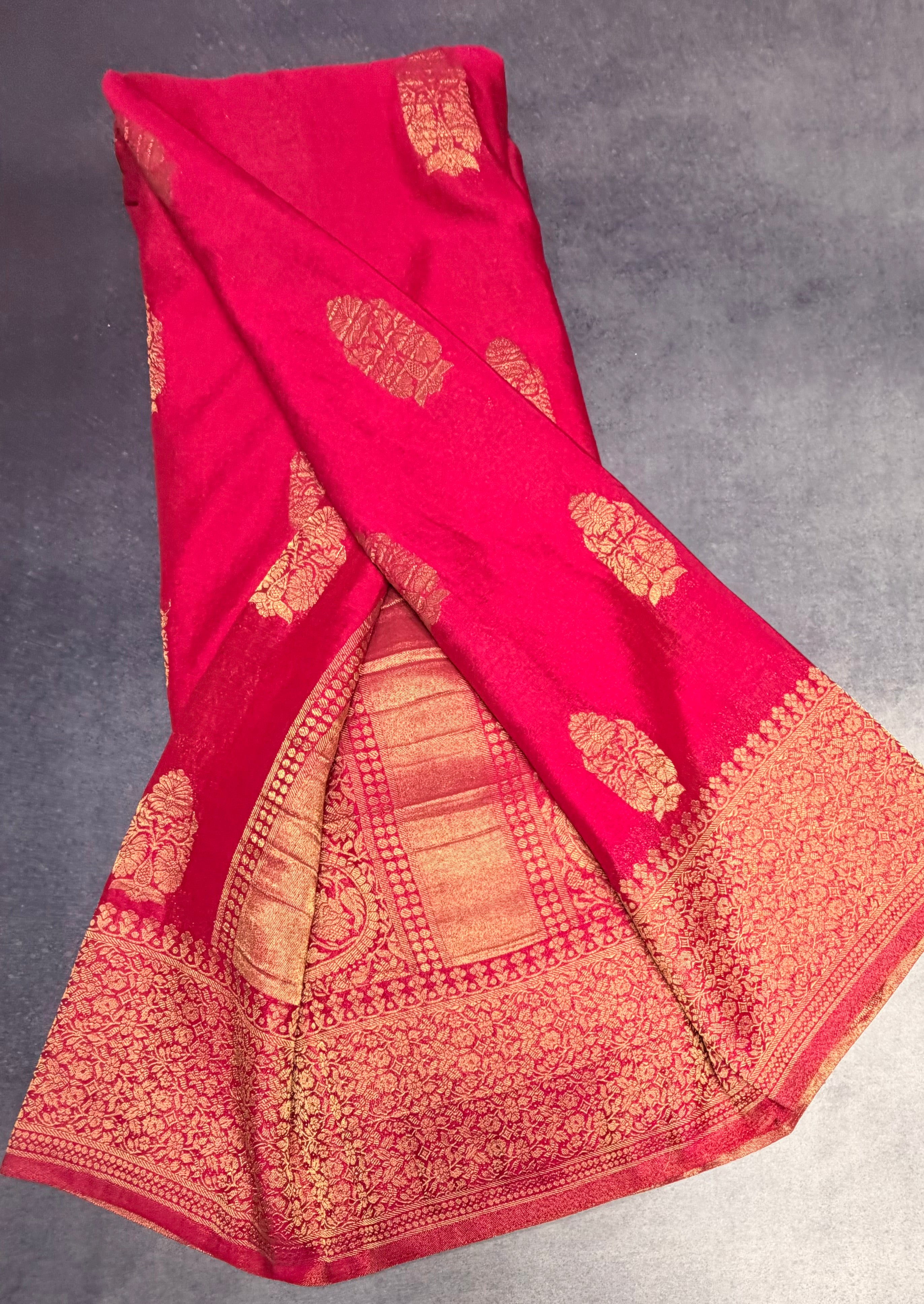 Rani pink big butta 107 designer soft crepe silk