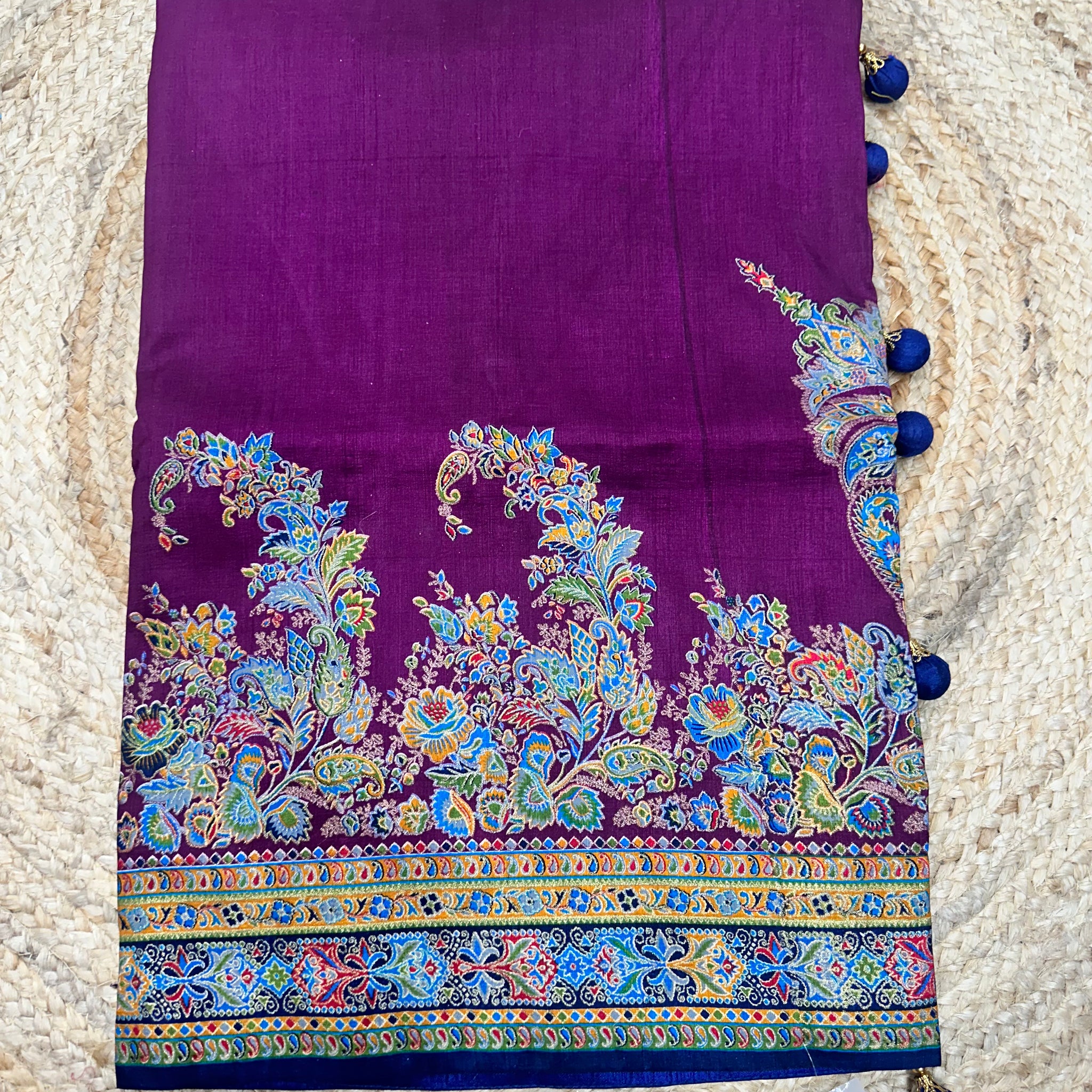 Dark purple pashmina prints