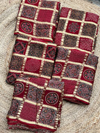 Pure Ajrak block prints modal silk sarees