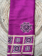 Onion pink pure modal Ajrak sarees