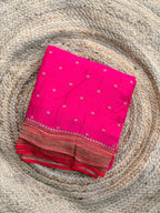 Dark pink and orange pure crepe Banaras
