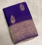 Purple big butta 107 designer soft crepe silk saree